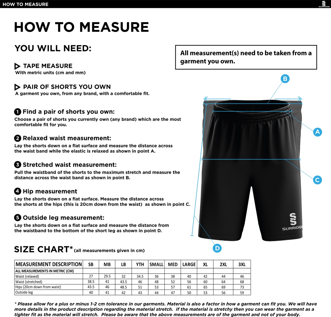 Concorde CC - Blade Shorts - Size Guide